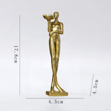 Maxbell Book Reader Statue Humanoid Figurines for Housewarming Bookshelf Living Room Aureate