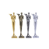 Maxbell Book Reader Statue Humanoid Figurines for Housewarming Bookshelf Living Room Aureate