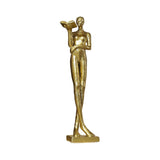 Maxbell Book Reader Statue Humanoid Figurines for Housewarming Bookshelf Living Room Aureate