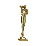 Maxbell Book Reader Statue Humanoid Figurines for Housewarming Bookshelf Living Room Aureate