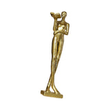 Maxbell Book Reader Statue Humanoid Figurines for Housewarming Bookshelf Living Room Aureate