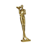 Maxbell Book Reader Statue Humanoid Figurines for Housewarming Bookshelf Living Room Aureate