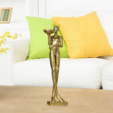 Maxbell Book Reader Statue Humanoid Figurines for Housewarming Bookshelf Living Room Aureate
