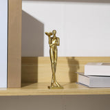 Maxbell Book Reader Statue Humanoid Figurines for Housewarming Bookshelf Living Room Aureate