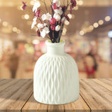 Maxbell Flower Vase Gift Art Crafts Plastic Vase for Centerpiece Desktop Living Room White