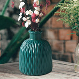 Maxbell Flower Vase Gift Art Crafts Plastic Vase for Centerpiece Desktop Living Room Blue