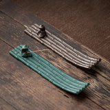 Maxbell Incense Holder Fisherman Raft Boat Incense Burner for Meditation Bedroom SPA Green