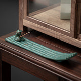 Maxbell Incense Holder Fisherman Raft Boat Incense Burner for Meditation Bedroom SPA Green