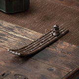 Maxbell Incense Holder Fisherman Raft Boat Incense Burner for Meditation Bedroom SPA Brown