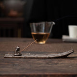 Maxbell Incense Holder Fisherman Raft Boat Incense Burner for Meditation Bedroom SPA Brown