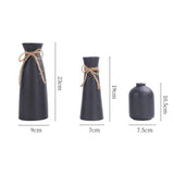 Maxbell 3 Pieces Ceramic Vase Aesthetic Bud Vase Nordic Porcelain Vases Desktop Vase Black