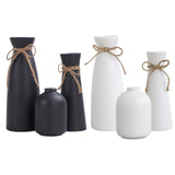 Maxbell 3 Pieces Ceramic Vase Aesthetic Bud Vase Nordic Porcelain Vases Desktop Vase Black