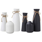 Maxbell 3 Pieces Ceramic Vase Aesthetic Bud Vase Nordic Porcelain Vases Desktop Vase Black