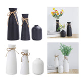 Maxbell 3 Pieces Ceramic Vase Aesthetic Bud Vase Nordic Porcelain Vases Desktop Vase Black