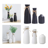 Maxbell 3 Pieces Ceramic Vase Aesthetic Bud Vase Nordic Porcelain Vases Desktop Vase Black