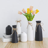Maxbell 3 Pieces Ceramic Vase Aesthetic Bud Vase Nordic Porcelain Vases Desktop Vase Black
