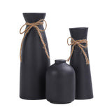 Maxbell 3 Pieces Ceramic Vase Aesthetic Bud Vase Nordic Porcelain Vases Desktop Vase Black