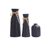 Maxbell 3 Pieces Ceramic Vase Aesthetic Bud Vase Nordic Porcelain Vases Desktop Vase Black