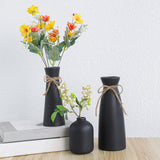 Maxbell 3 Pieces Ceramic Vase Aesthetic Bud Vase Nordic Porcelain Vases Desktop Vase Black