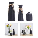 Maxbell 3 Pieces Ceramic Vase Aesthetic Bud Vase Nordic Porcelain Vases Desktop Vase Black