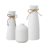 Maxbell 3 Pieces Ceramic Vase Aesthetic Bud Vase Nordic Porcelain Vases Desktop Vase White