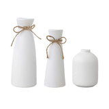 Maxbell 3 Pieces Ceramic Vase Aesthetic Bud Vase Nordic Porcelain Vases Desktop Vase White