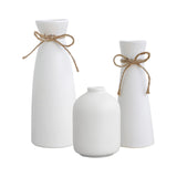 Maxbell 3 Pieces Ceramic Vase Aesthetic Bud Vase Nordic Porcelain Vases Desktop Vase White