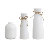 Maxbell 3 Pieces Ceramic Vase Aesthetic Bud Vase Nordic Porcelain Vases Desktop Vase White
