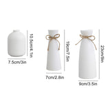 Maxbell 3 Pieces Ceramic Vase Aesthetic Bud Vase Nordic Porcelain Vases Desktop Vase White