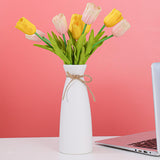 Maxbell 3 Pieces Ceramic Vase Aesthetic Bud Vase Nordic Porcelain Vases Desktop Vase White
