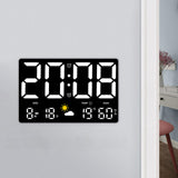 Maxbell Digital Alarm Clock with Day and Date Calendar Clock for Studio Beside Hotel White LED