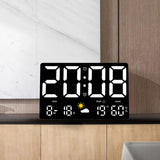 Maxbell Digital Alarm Clock with Day and Date Calendar Clock for Studio Beside Hotel White LED