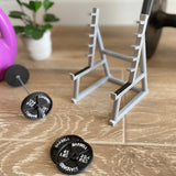 Maxbell Squat Rack Office Pen Holder Eyebrow Pen Stand for Store Home Desk Accessory Rack with Barbell