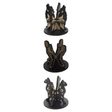 Maxbell Wooden Display Holder Agate Countertop Ores Sphere Holder Crystal Stand Rack Moon Wolf Pattern