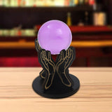 Maxbell Wooden Display Holder Agate Countertop Ores Sphere Holder Crystal Stand Rack Hands Pattern