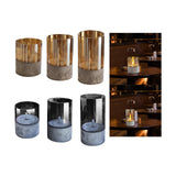 Maxbell Flameless LED Candle Crafts Tea Light Candle for Living Room Hallway Bedroom 8cmx8cmx10cm Gold
