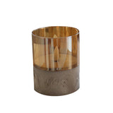 Maxbell Flameless LED Candle Crafts Tea Light Candle for Living Room Hallway Bedroom 8cmx8cmx10cm Gold