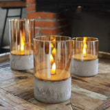 Maxbell Flameless LED Candle Crafts Tea Light Candle for Living Room Hallway Bedroom 8cmx8cmx15cm Gold