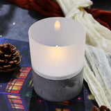 Maxbell Flameless LED Candle Crafts Tea Light Candle for Living Room Hallway Bedroom 8cmx8cmx15cm Gold