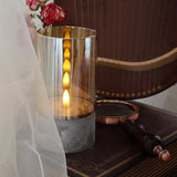 Maxbell Flameless LED Candle Crafts Tea Light Candle for Living Room Hallway Bedroom 8cmx8cmx20cm Gold