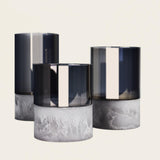 Maxbell Flameless LED Candle Crafts Tea Light Candle for Living Room Hallway Bedroom 8cmx8cmx10cm Grey