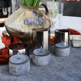 Maxbell Flameless LED Candle Crafts Tea Light Candle for Living Room Hallway Bedroom 8cmx8cmx10cm Grey