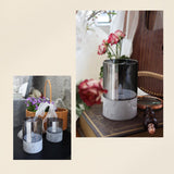 Maxbell Flameless LED Candle Crafts Tea Light Candle for Living Room Hallway Bedroom 8cmx8cmx15cm Grey