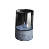 Maxbell Flameless LED Candle Crafts Tea Light Candle for Living Room Hallway Bedroom 8cmx8cmx15cm Grey