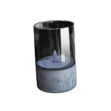 Maxbell Flameless LED Candle Crafts Tea Light Candle for Living Room Hallway Bedroom 8cmx8cmx15cm Grey