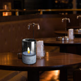 Maxbell Flameless LED Candle Crafts Tea Light Candle for Living Room Hallway Bedroom 8cmx8cmx15cm Grey