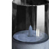Maxbell Flameless LED Candle Crafts Tea Light Candle for Living Room Hallway Bedroom 8cmx8cmx15cm Grey