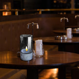 Maxbell Flameless LED Candle Crafts Tea Light Candle for Living Room Hallway Bedroom 8cmx8cmx20cm Grey