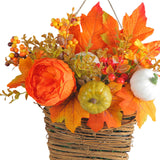 Maxbell Door Hanging Flower Basket Handmade Autumn Garland Fall Harvest Door Wreath
