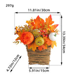 Maxbell Door Hanging Flower Basket Handmade Autumn Garland Fall Harvest Door Wreath
